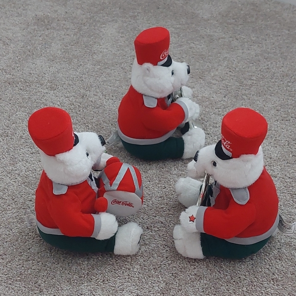 VINTAGE COCA-COLA POLAR BEAR Marching Musical Band Plush Set - Picture 5 of 9